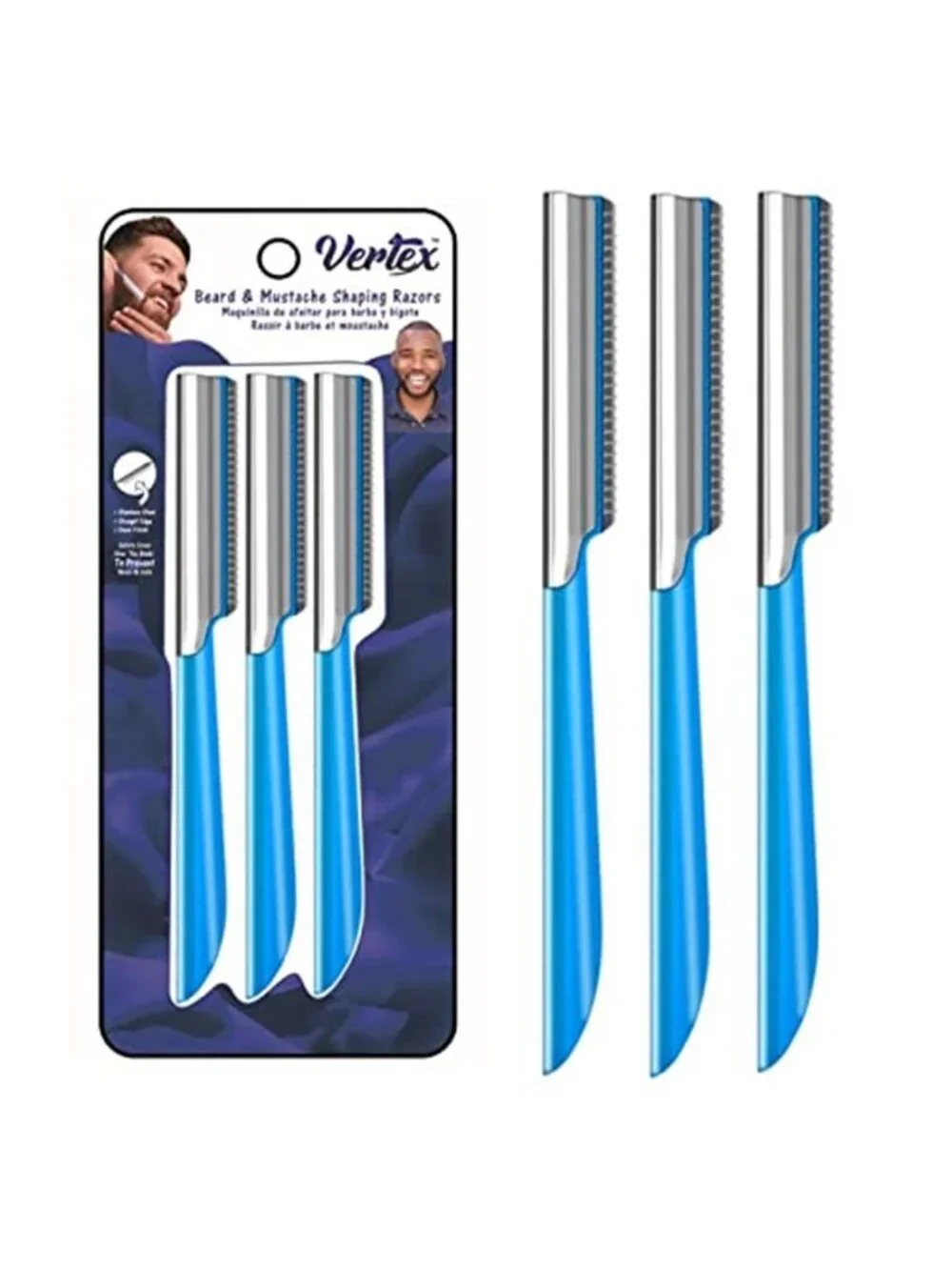 Beard Shaping Razor Tool Mustache Straight Edge Travel Razors Stainless Steel